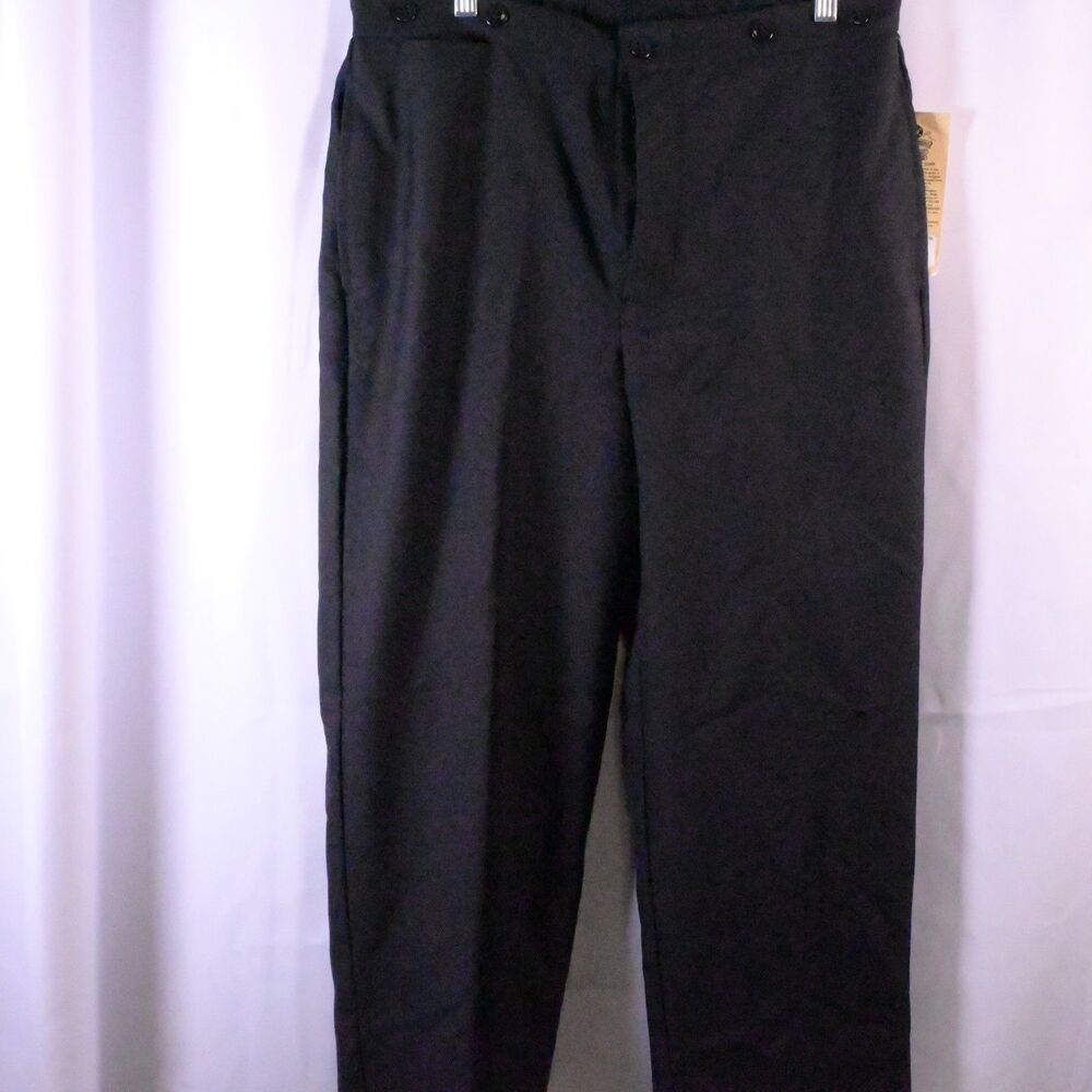 NWT Highland by Wah Maker Men's 34 Black Wool Trousers‎ Made in USA